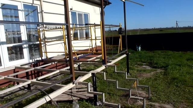 Навес из поликарбоната, Кованные перила, Входная площадка своими руками смотреть онлайн