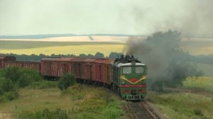 Тепловоз 2ТЭ10Л-1250 «Луганка» на перегоне Гиздита-Дрокия / 2TE10L-1250 between Gizdita and Drochia
