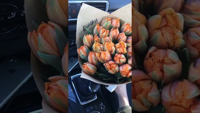 Букет из пионовидных тюльпанов Orange Princess