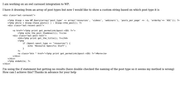 Wordpress: Conditional for post type inside loop (recent posts) смотреть онлайн