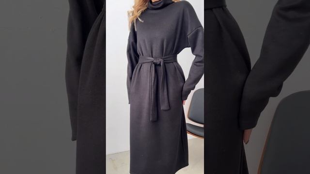 Тепла ангорова сукня під пояс № 1573