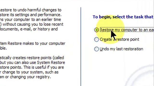 How To Do 'System Restore' For WindowsXP Computer