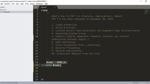 Numeric Literal Separator | PHP 7.4 in Hindi смотреть онлайн