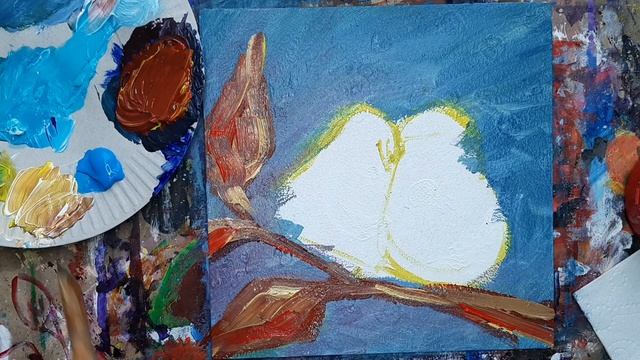 СНЕГИРИ |Рисуем ноябрь❄Просто! смотреть онлайн