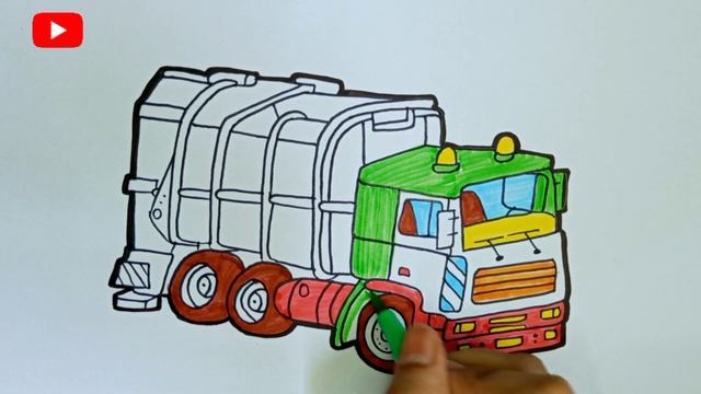 Drawing, Coloring & Painting Garbage Truck for Kids, Toddlers смотреть онлайн