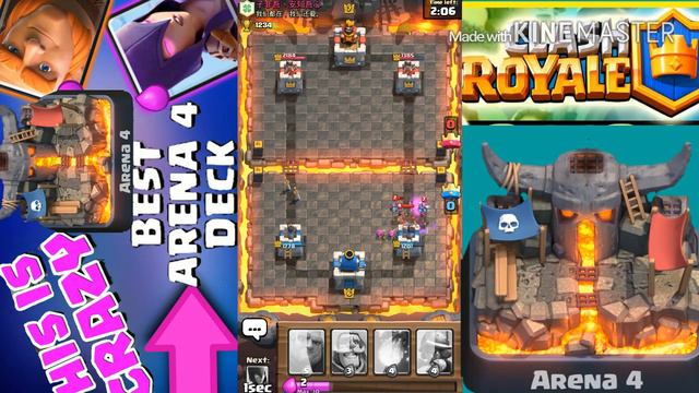 Clash Royale - *BEST* Arena 4 Deck! - Quickly Earn MORE Trophies - 3 Crown Giant Witch Deck! смотреть онлайн