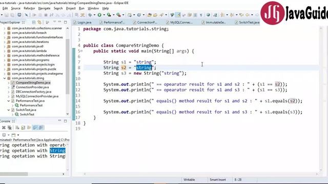 Java Best Practices | Compare two Strings by equals method instead == operator смотреть онлайн