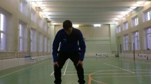 тренировка бадминтон, отработка замаха и удара сверху