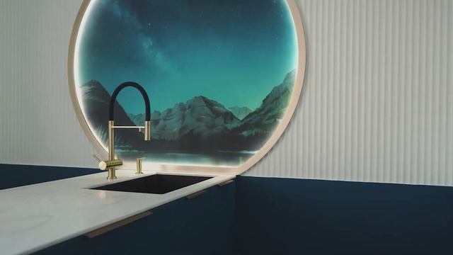 Кухня с космическим дизайном 2021 - элегантная современная. смотреть онлайн