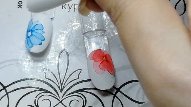 Акварельная роспись детскими красками! Акварель на ногтях легко и просто! Дизайн ногтей! Ногти! смотреть онлайн