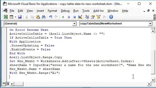 Copy Table Data to New Worsheet with VBA смотреть онлайн