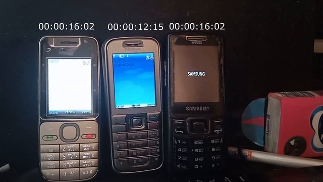 Nokia C2-01, 6233, Samsung GT-C5212i Включение и Выключение. смотреть онлайн