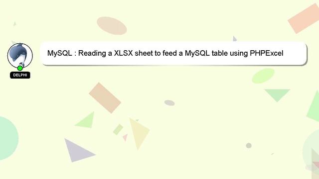 MySQL : Reading a XLSX sheet to feed a MySQL table using PHPExcel смотреть онлайн