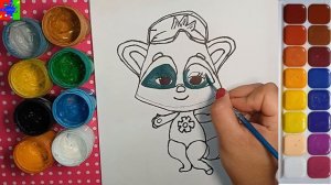 Енотки  Фаф из мультика. Раскраска для детей