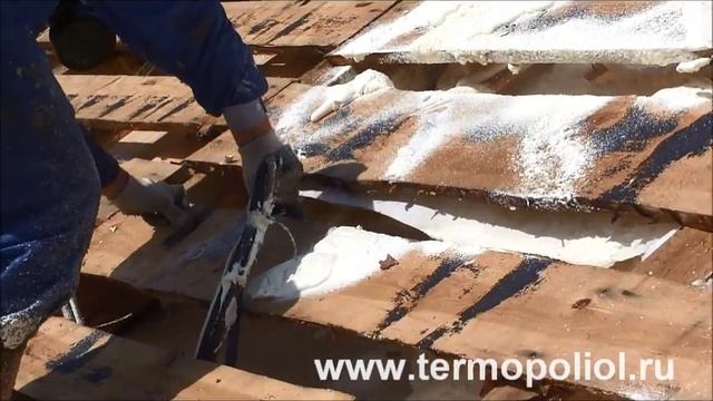 Утепление кровли коттеджа ППУ Казань 2012