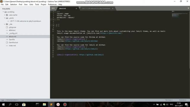 Создание и запуск нового пректа Jekyll смотреть онлайн