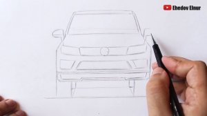 Как нарисовать машину Volkswagen Touareg
