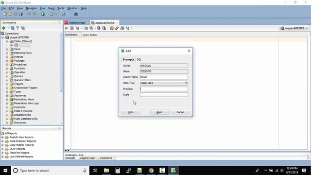 Change Table Definition | Oracle SQL Developer смотреть онлайн