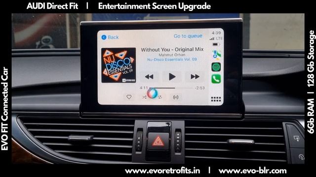EVO Retrofits: Android touchscreen demo on Audi A6 C7 (2011-2018) Carplay, Android Auto, USB, Camer смотреть онлайн