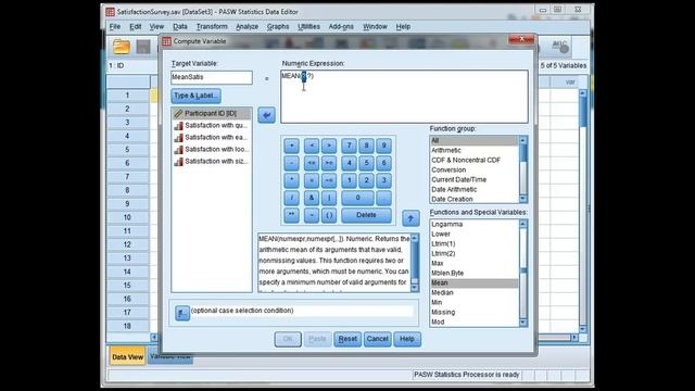 Compute a mean score in SPSS смотреть онлайн