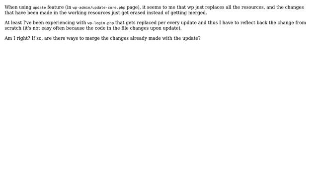 Wordpress: To merge customized codes upon wordpress update смотреть онлайн