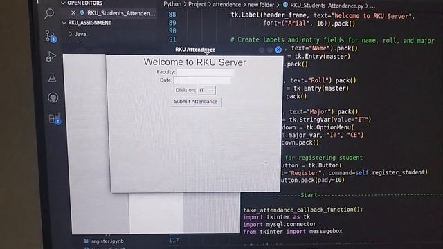 Python Tkinter Attendence Management System GUI Interface смотреть онлайн