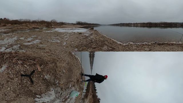 Зимняя рыбалка - Авантюрный Фидер в Январе на Оке видео 360 градусов GoPro Fusion. смотреть онлайн