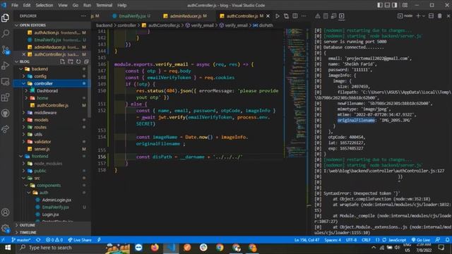 MERN STACK Multi Author Blog user register email verify backend React Node Express mongodb #95 смотреть онлайн