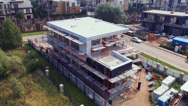MONTEVILLE-2 Строительство современного монолитного дома с плоской крышей. Отделка/утепление фасадо смотреть онлайн