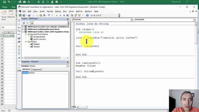 Excel VBA - Private Public Global Erişim Düzenleyicileri смотреть онлайн