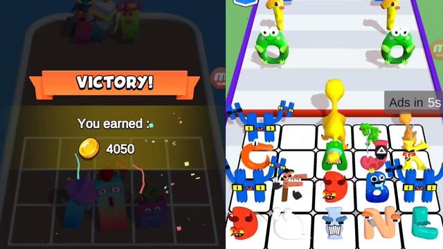 Merge Alphabet Dino Run Vs Merge Number Block Run ⭐ Number Lore ⭐ Alphabet Game ⭐ Abcdefg..tuvwxyz