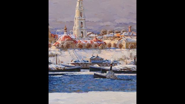 Рыбинск. Собор и биржа. Зима. 2011. Художник Александр Шевелёв. Основные произведения смотреть онлайн