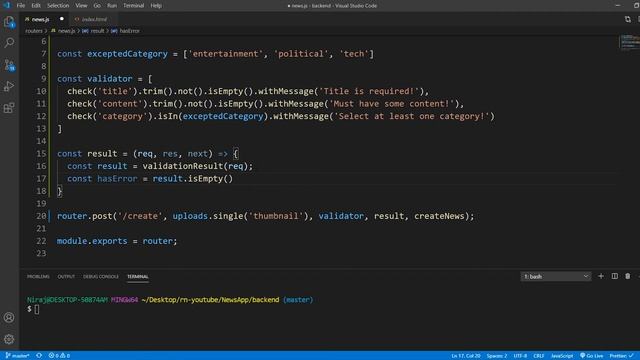 Express Validator With Custom File Input Validator || Full Stack App #6 смотреть онлайн