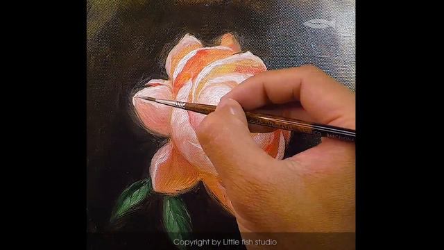 The Peony - Oil painting Tutorial #1 - Flower series - Wet on wet technique смотреть онлайн
