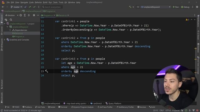 The C# keyword you can ONLY use in LINQ, but carefully смотреть онлайн