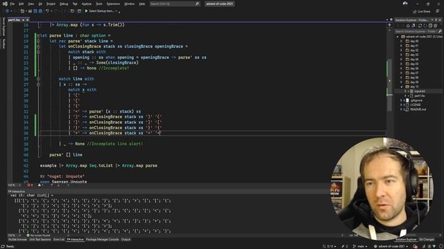 ⛄advent of code 2021⛄ Day 10 - F# livecoding смотреть онлайн