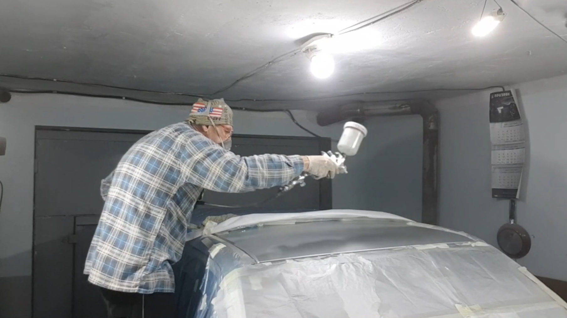 Покраска переходом по крыше. 2020г.