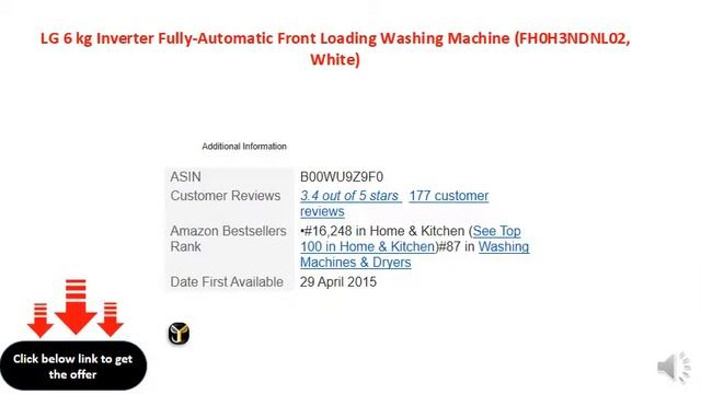 LG 6 kg Inverter Fully-Automatic Front Loading Washing Machine (FH0H3NDNL02, White) смотреть онлайн