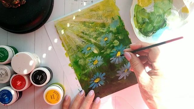 Как нарисовать ромашки Поэтапно Draw daisies смотреть онлайн