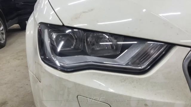 Audi A3, установка светодиодных линз Aozoom A7 PRO Square смотреть онлайн