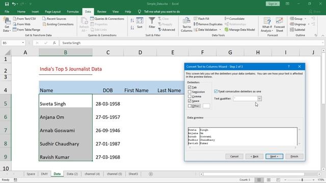 Full Tutorial of Text to Columns in Excel | How to use Text to Columns Option in excel in Hindi смотреть онлайн