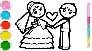 Как нарисовать жениха и невесту. Рисунок свадьбы для детей