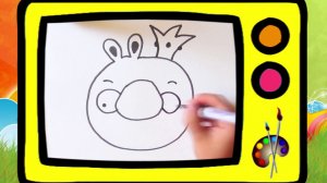 Как нарисовать короля свиней из Angry birds. Оживающие рисунки