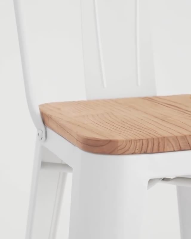 Стул барный TOLIX WOOD со спинкой в стиле лофт смотреть онлайн