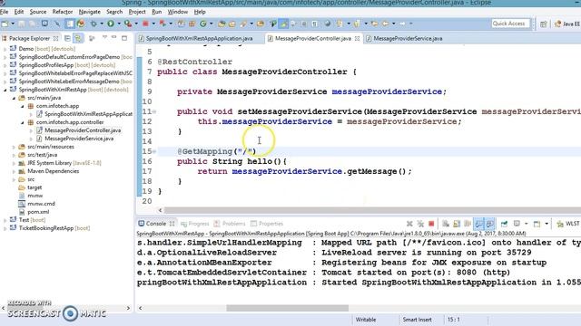 46.Spring Boot XML Configuration Example | Using Spring XML Configuration With Spring Boot смотреть онлайн