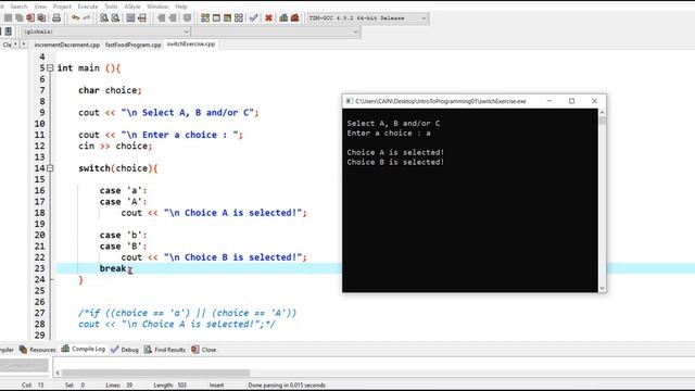 Introduction to Programming with C++ - Switch Statement смотреть онлайн