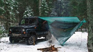 Один с УАЗом | Гамак с отоплением | Остался ночевать на озере в глуши | Ставлю жерлицы |Лесная кухня