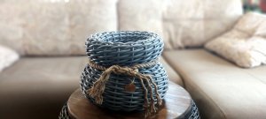 Кашпо из ротанга. Своими руками горшочек счастья.