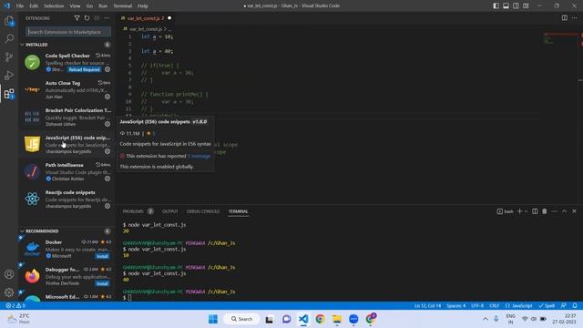 Advance JavaScript, Difference Between let,const,var in Javascript смотреть онлайн