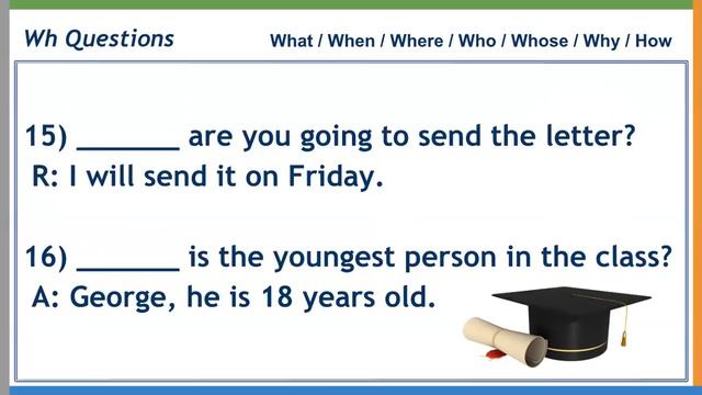 Wh Questions EXERCISES and EXAMPLES in English 🎓 (With Answers!) 👍 смотреть онлайн
